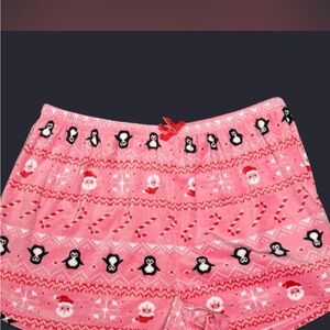Pink holiday Penguin Print Pajama Shorts size XL